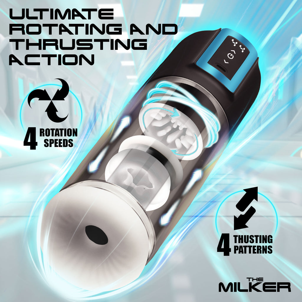 The Milker The Milker Roto-Stroke Thrusting and Rotating Masturbator Black