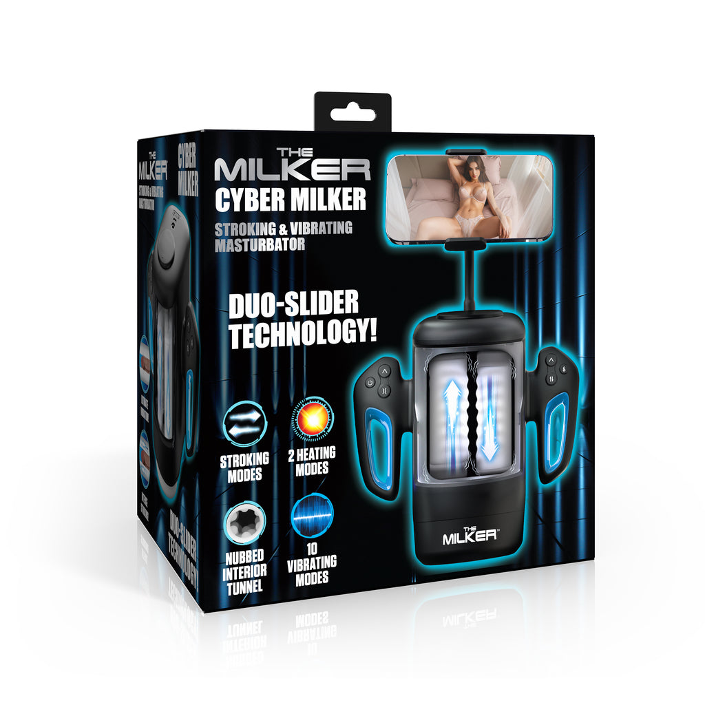 The Milker Cyber Milker Stroking & Vibrating Masturbator Black