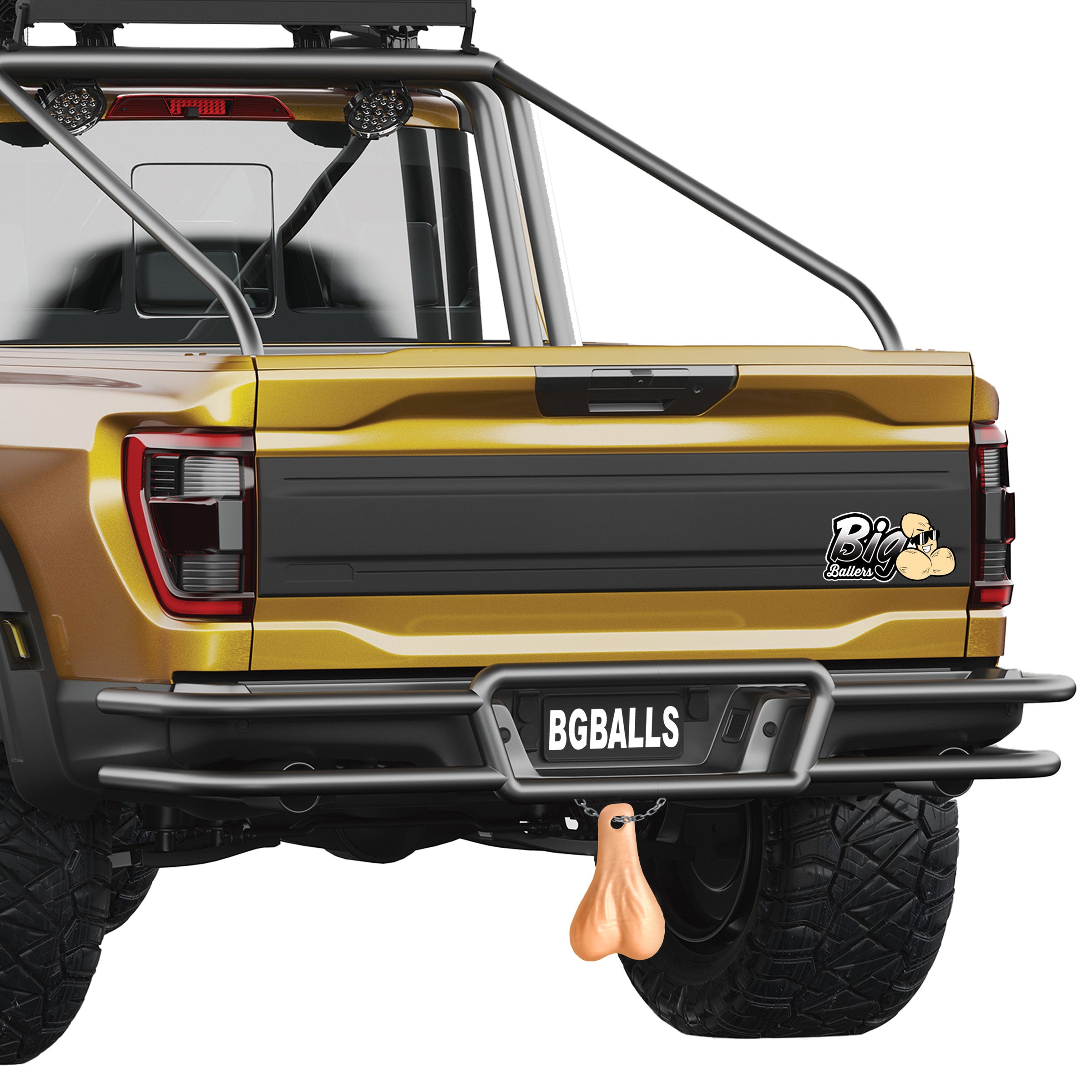 Big Ballers Truck Nuts - Black Flesh