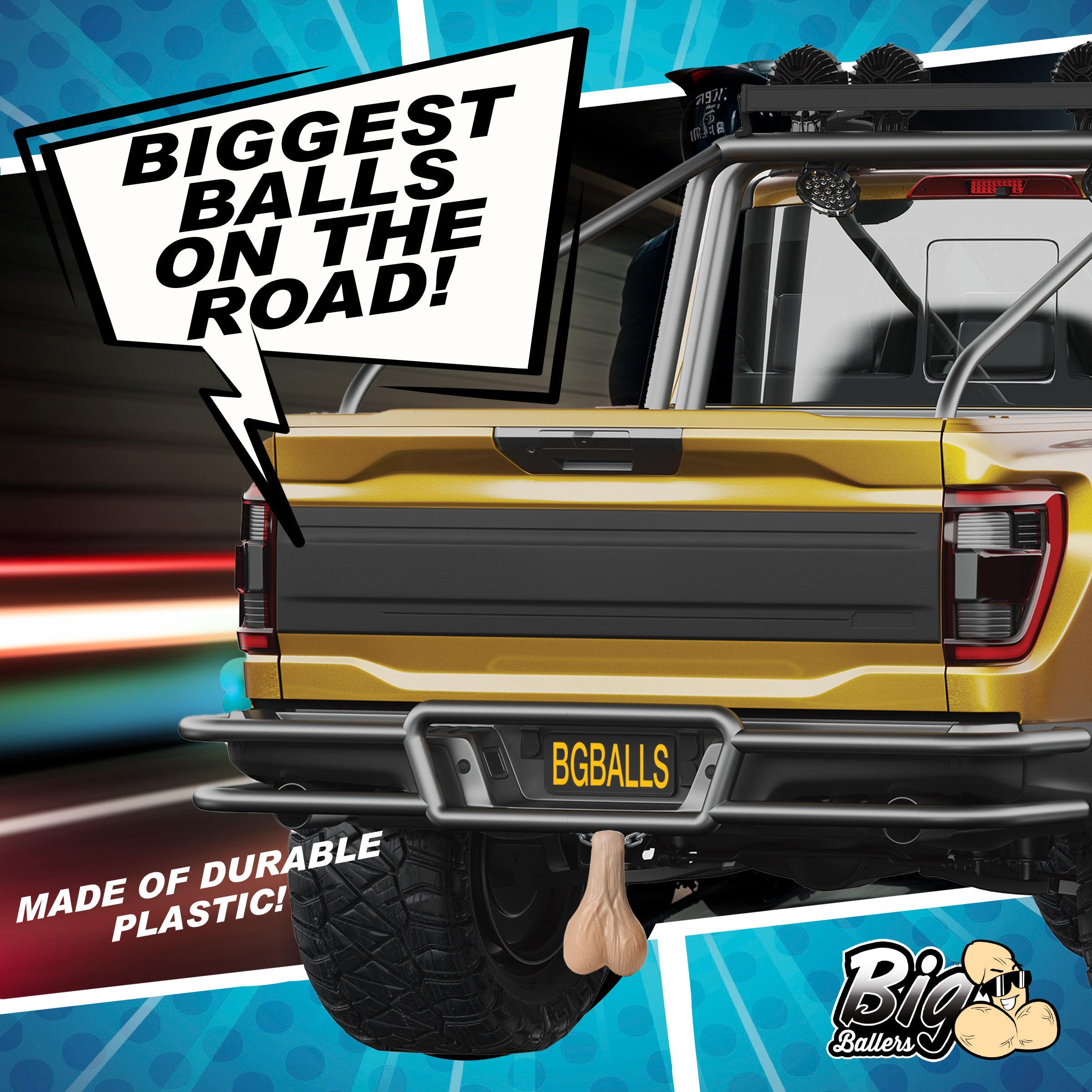 Big Ballers Truck Nuts - Black Flesh