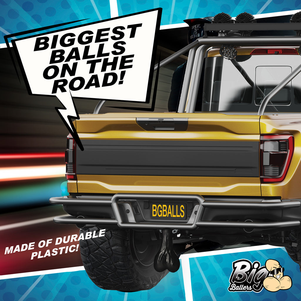 Big Ballers Large Truck Nuts - Black Black