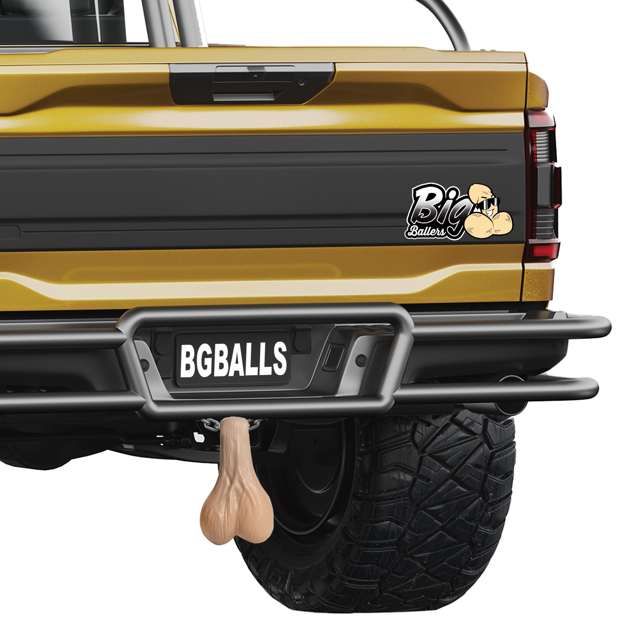 Big Ballers Large Truck Nuts - Black Flesh