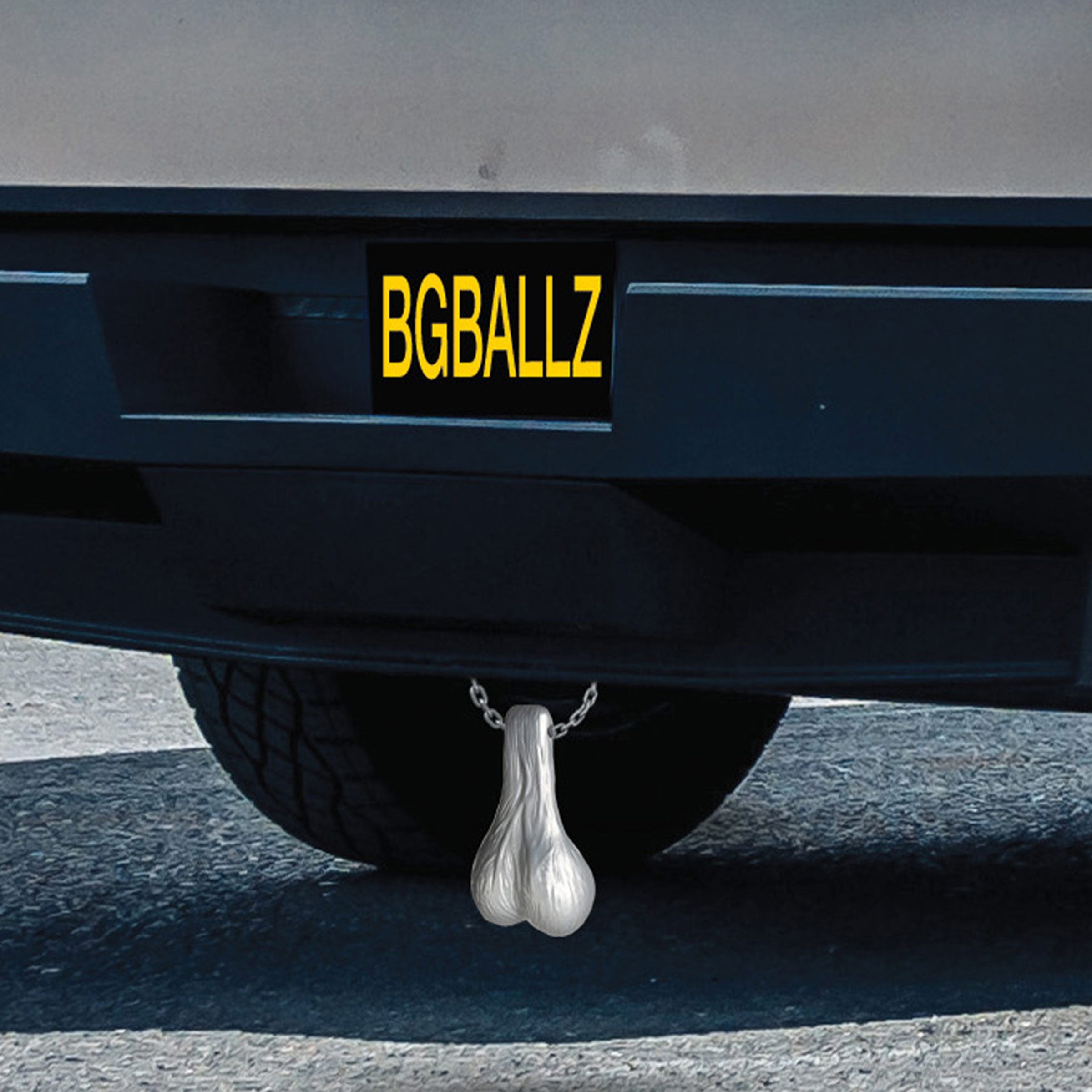 Big Ballers Large Truck Nuts - Black Grey