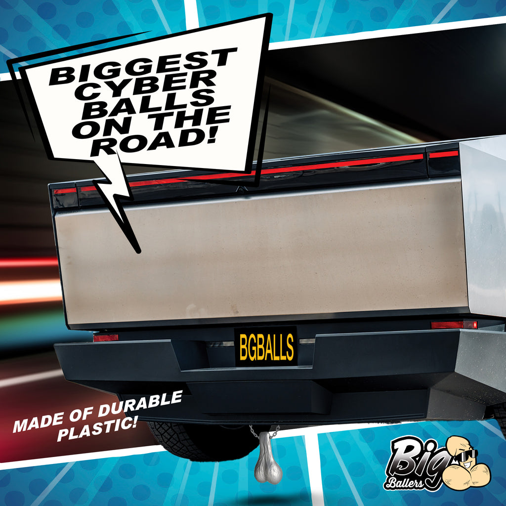 Big Ballers Large Truck Nuts - Black Grey