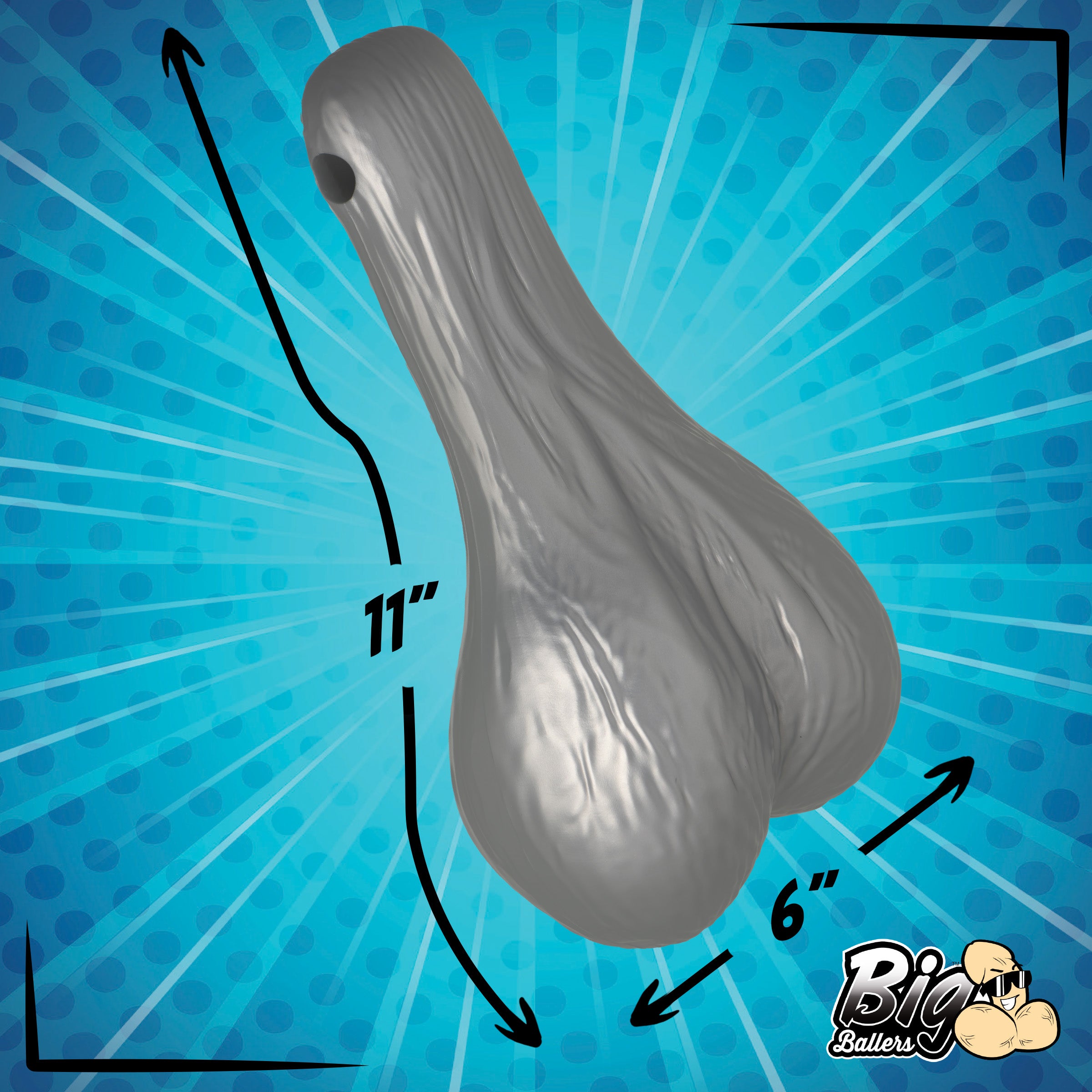 Big Ballers Large Truck Nuts - Black Grey