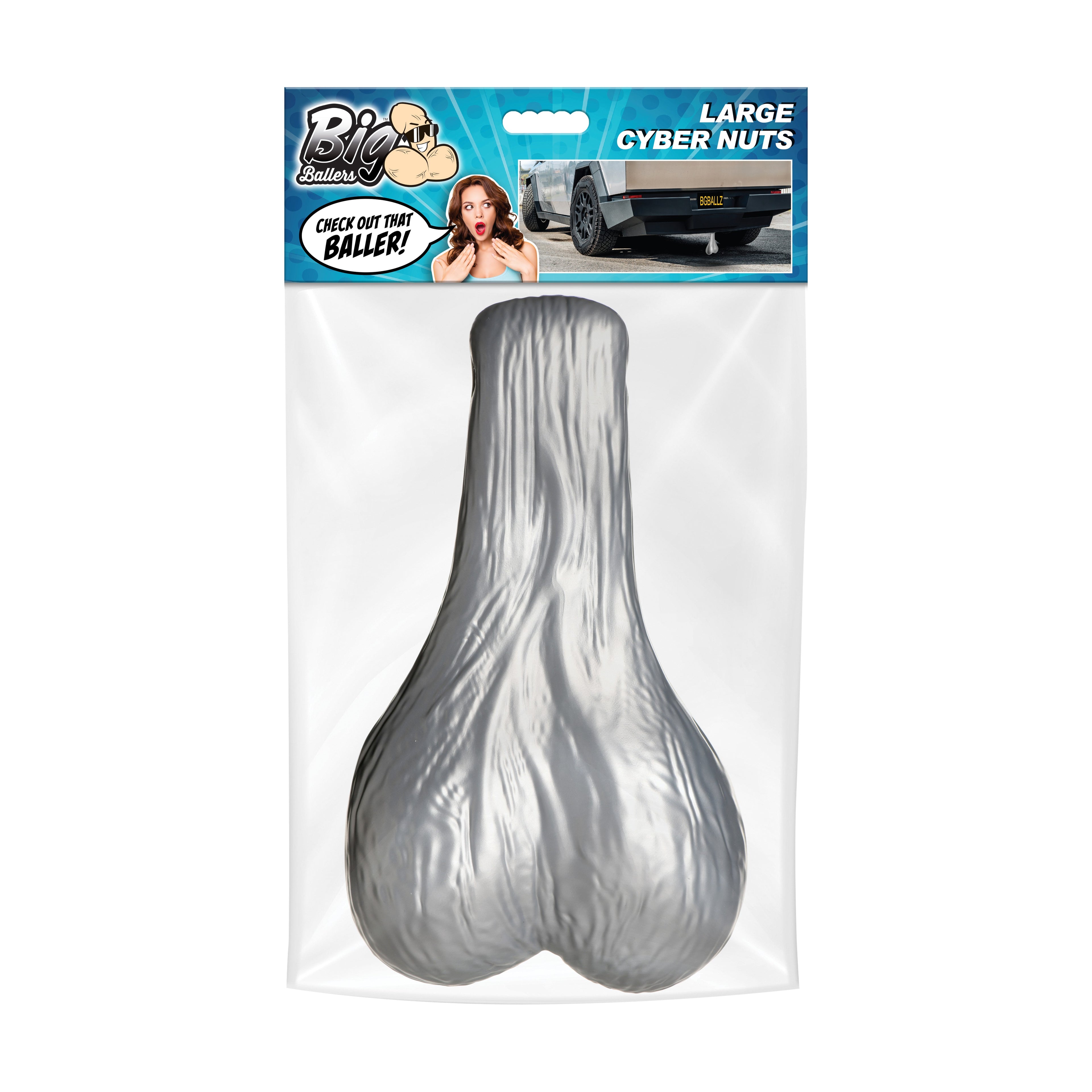 Big Ballers Large Truck Nuts - Black Grey