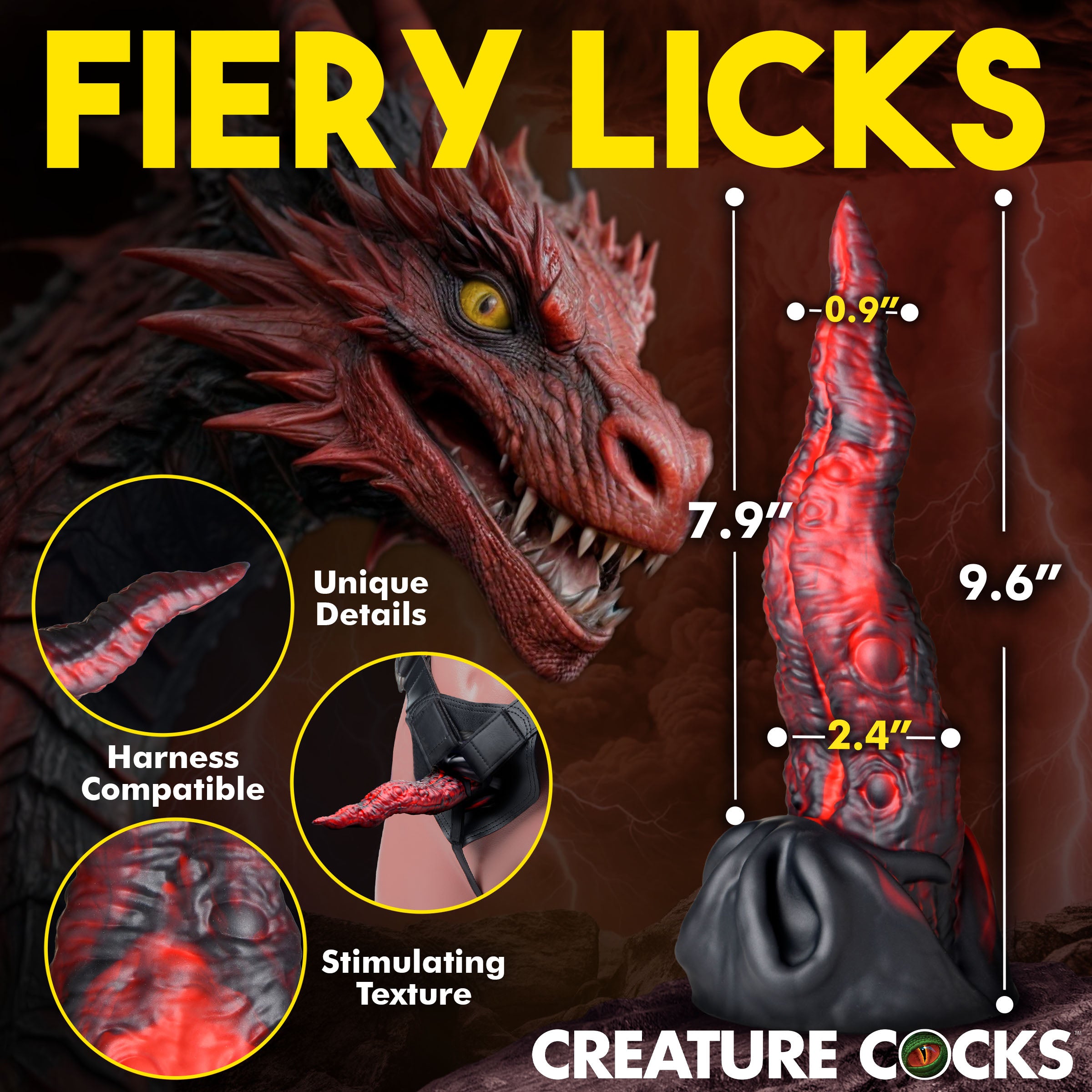 Creature Cocks Dragon Tongue Silicone Dildo Multi