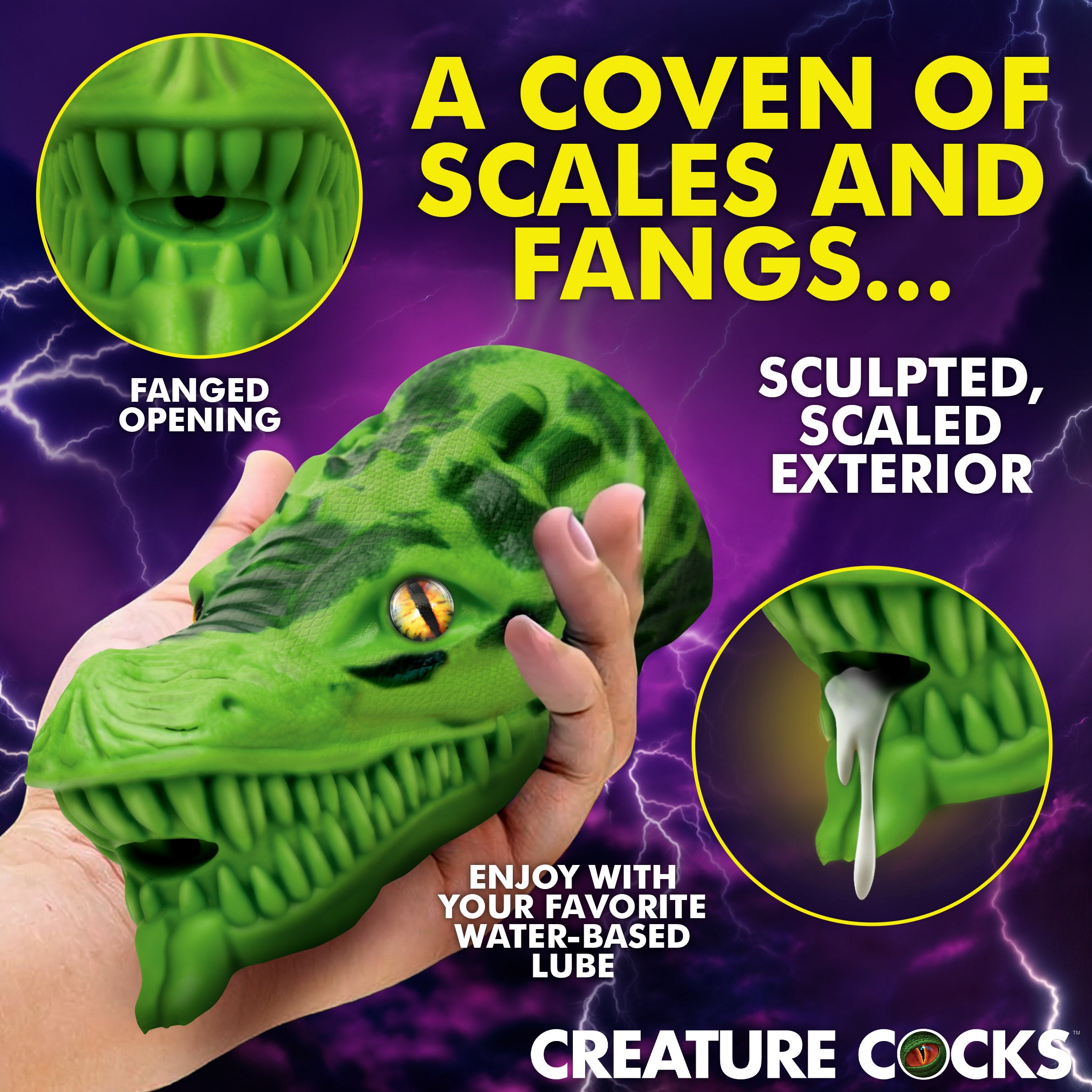 Creature Cocks Dragon Tamer Silicone Stroker - Green Green