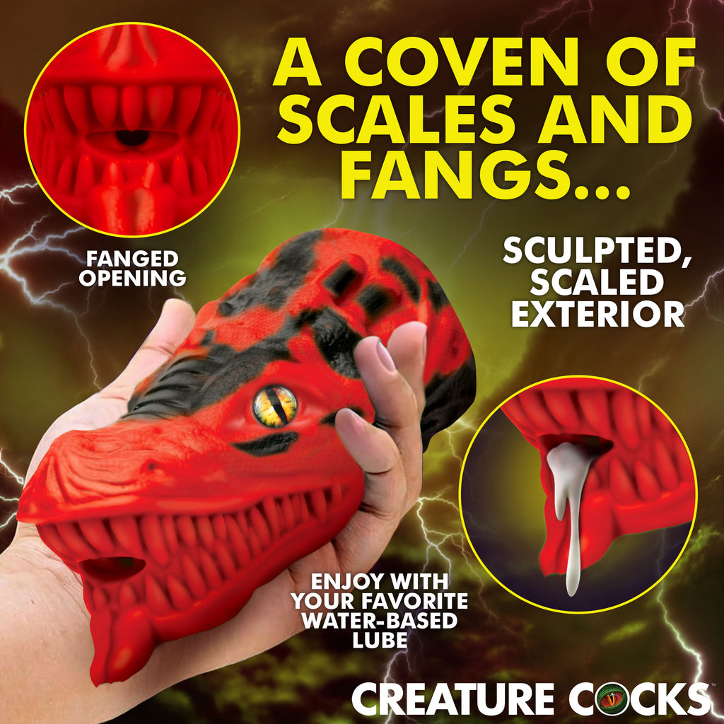 Creature Cocks Dragon Tamer Silicone Stroker - Green Red