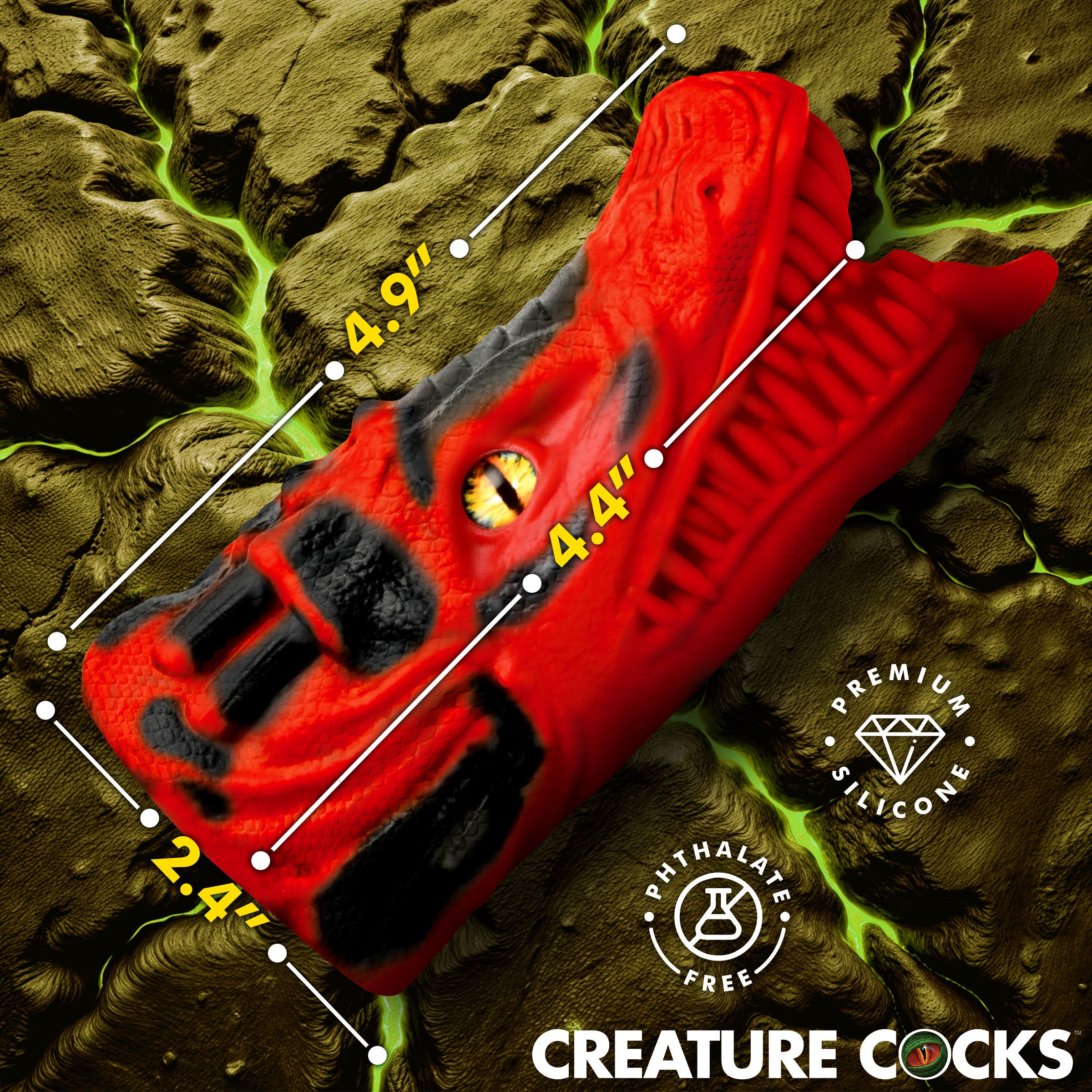 Creature Cocks Dragon Tamer Silicone Stroker - Green Red