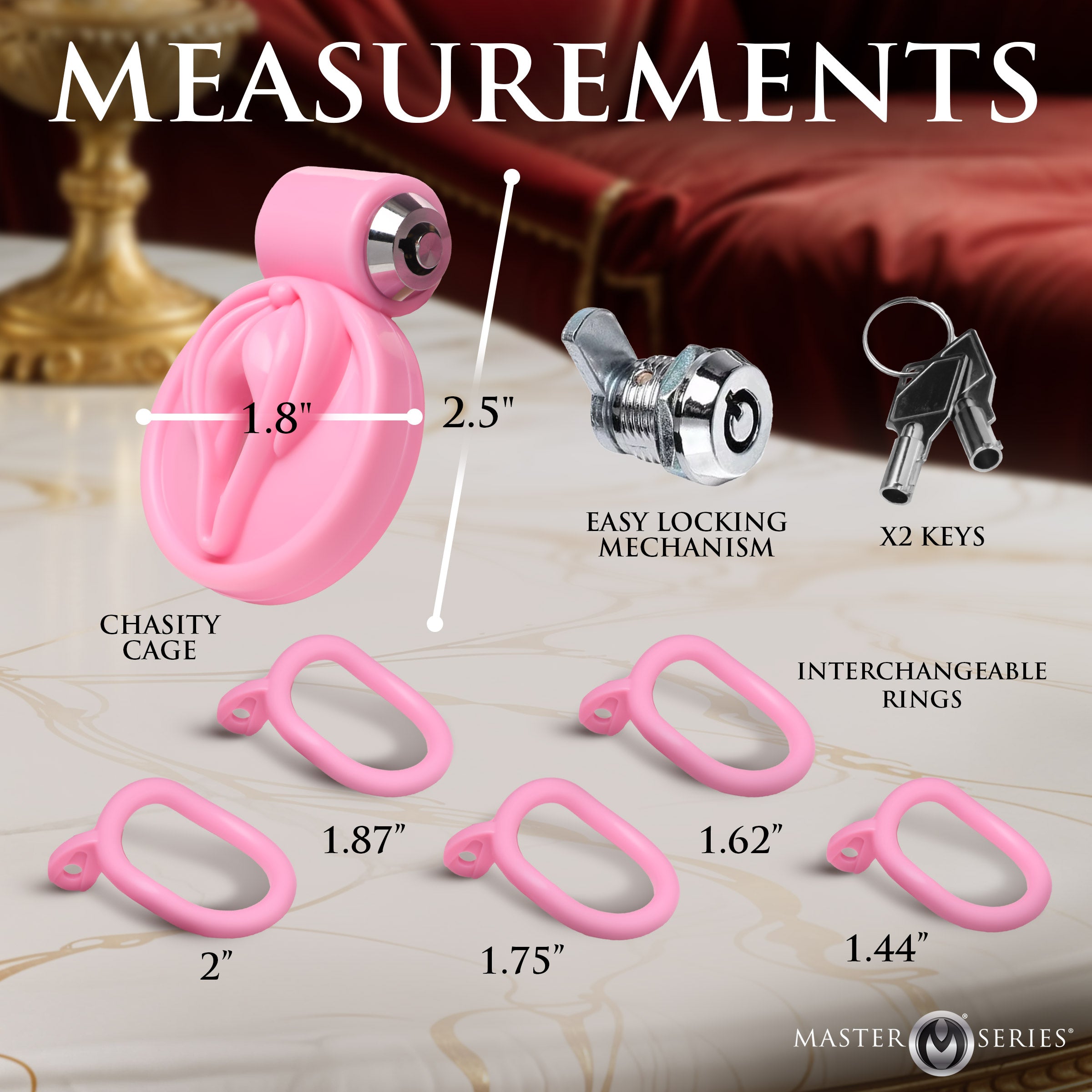 Master Series Pussification Vulva Chastity Cage Pink