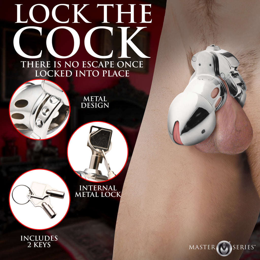 Master Series Cock Cuff Snap-on Chastity Cage Grey