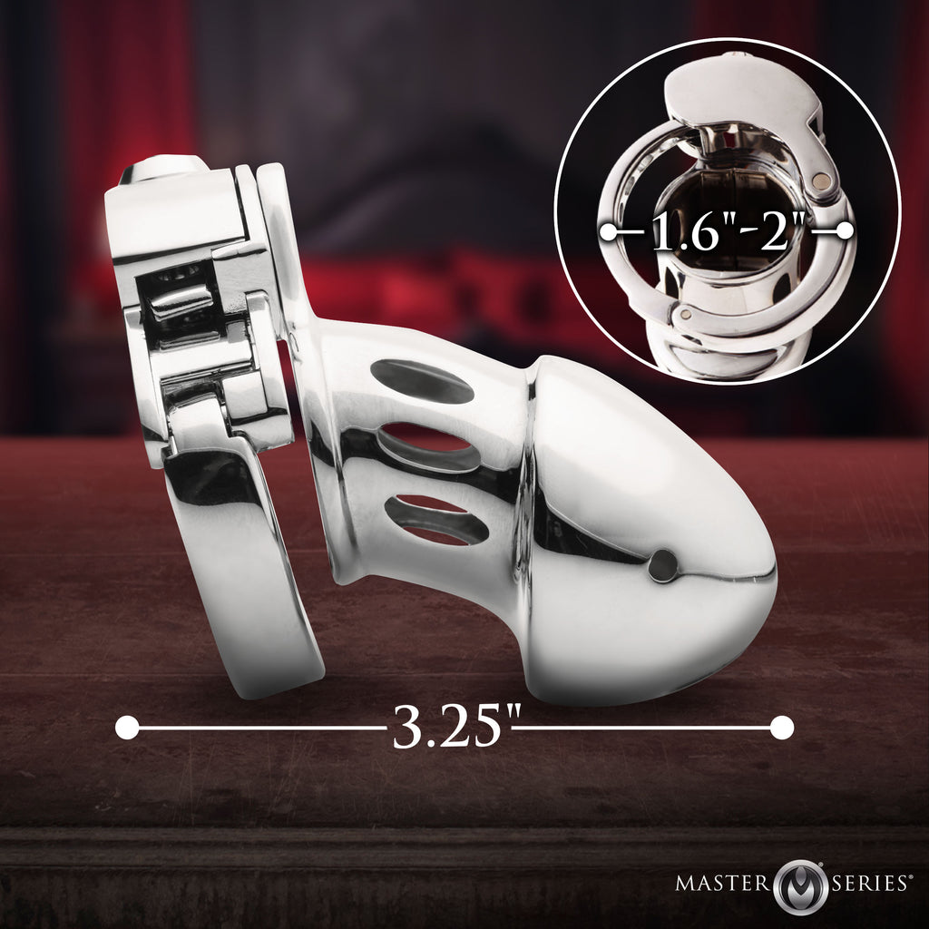Master Series Cock Cuff Snap-on Chastity Cage Grey