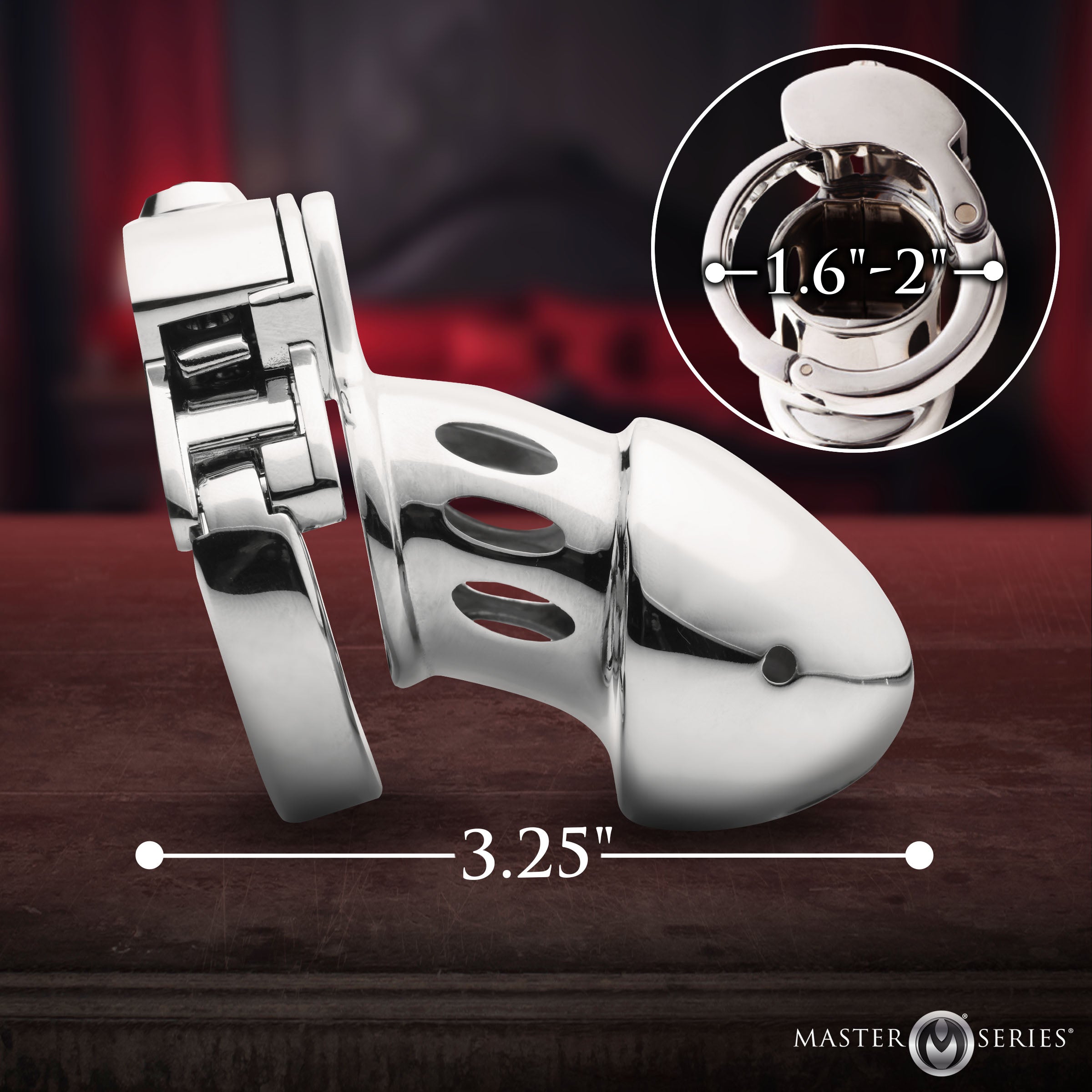Master Series Cock Cuff Snap-on Chastity Cage Grey