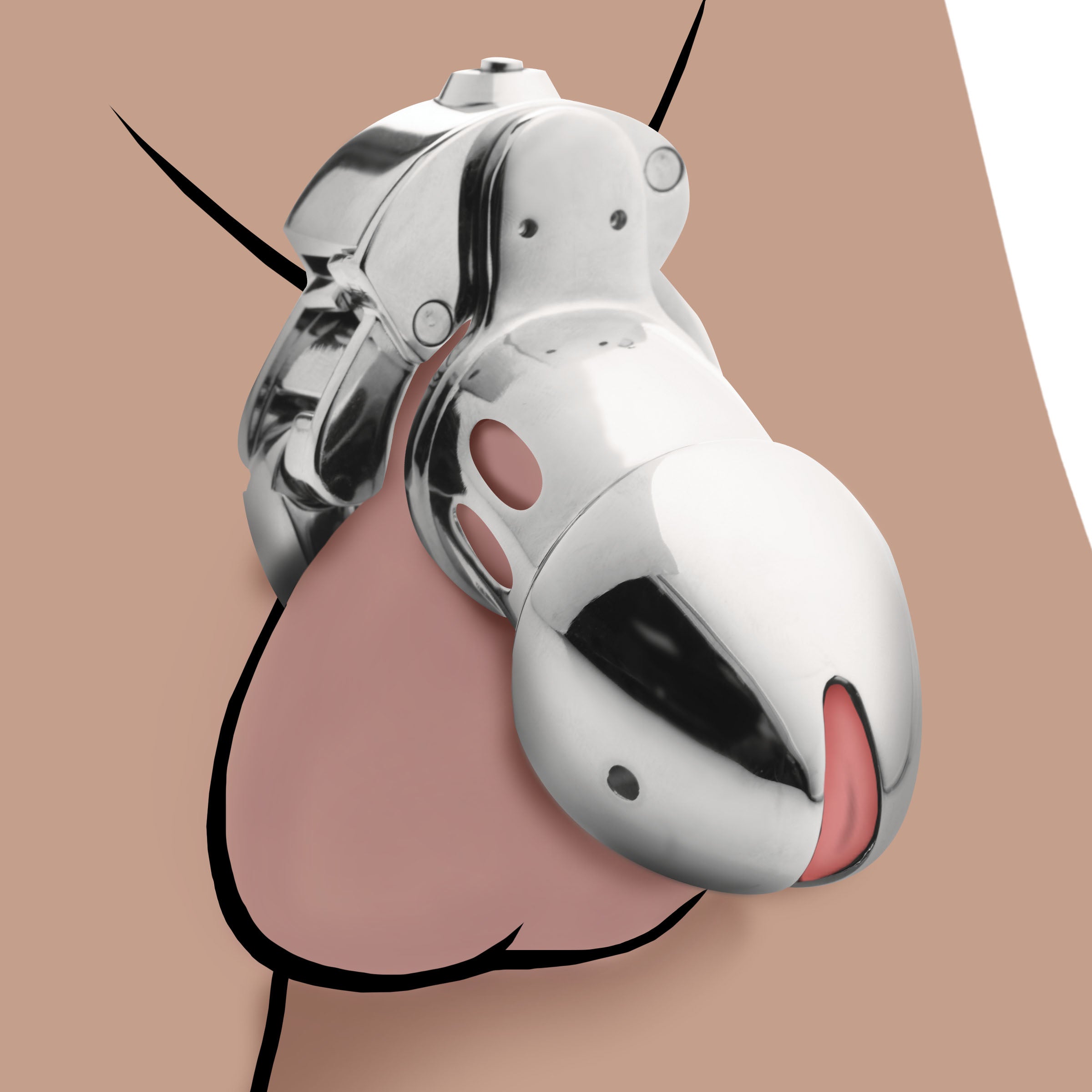 Master Series Cock Cuff Snap-on Chastity Cage Grey