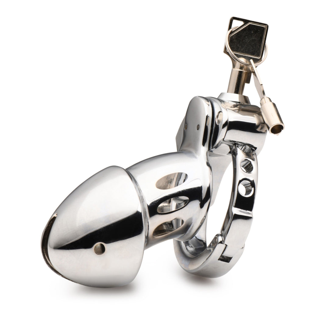 Master Series Cock Cuff Snap-on Chastity Cage Grey