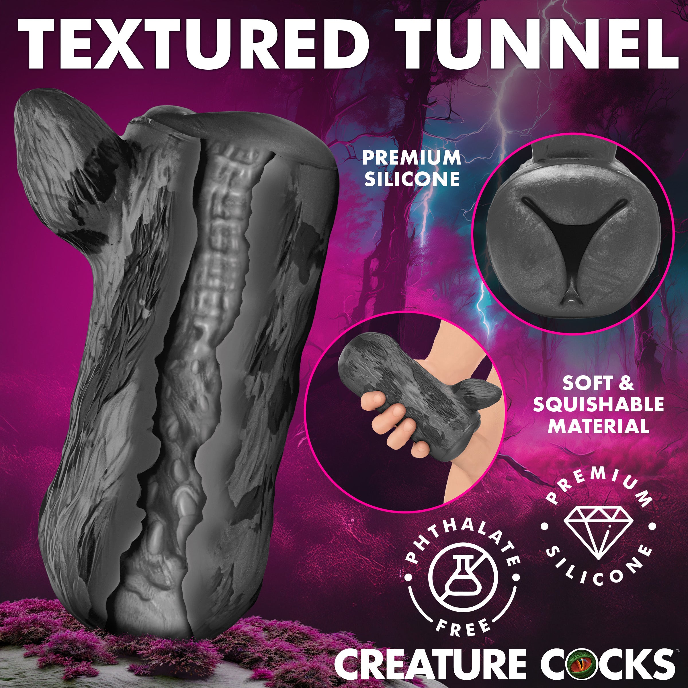 Creature Cocks She-Wolf Silicone Stroker Black