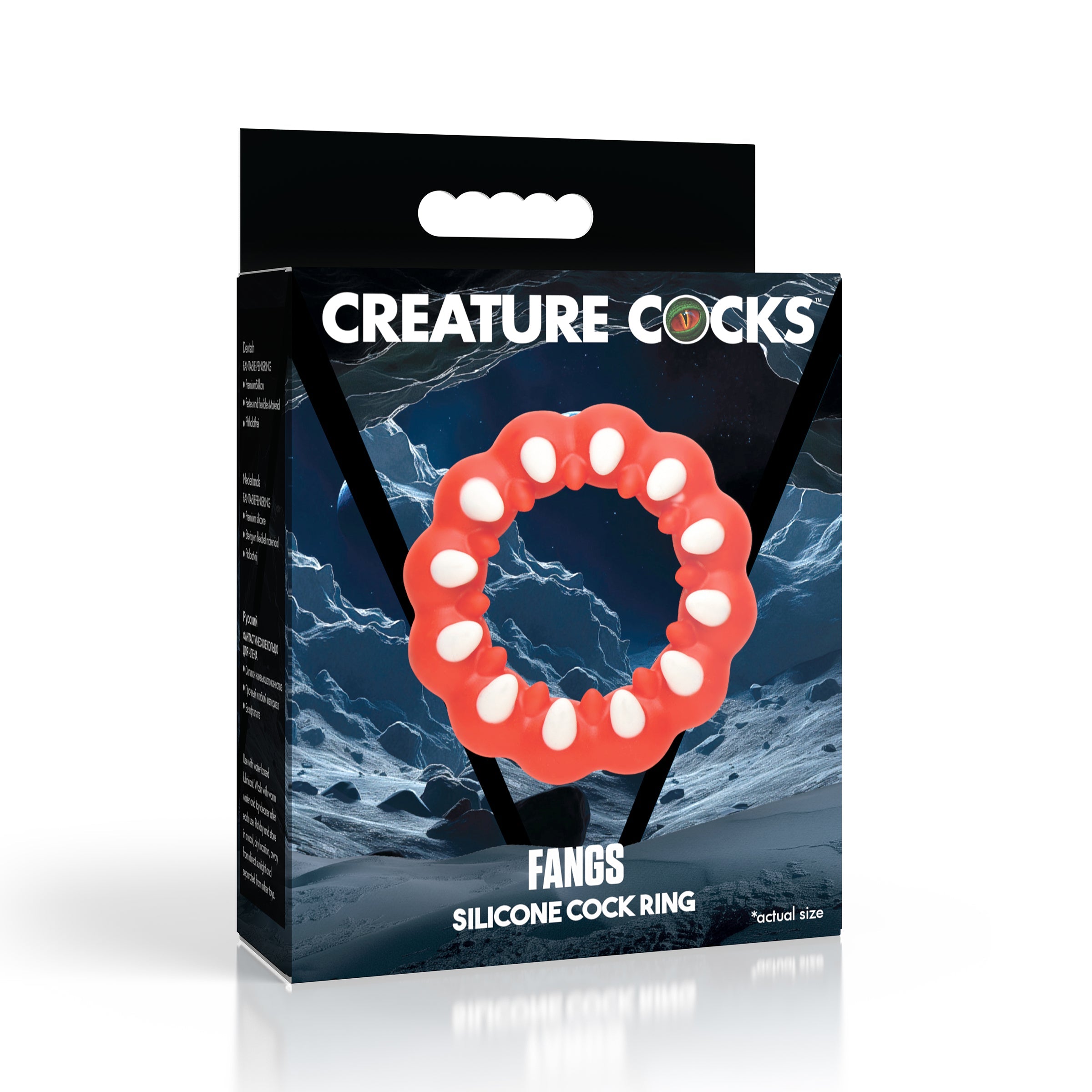 Creature Cocks Fangs Silicone Cock Ring Red