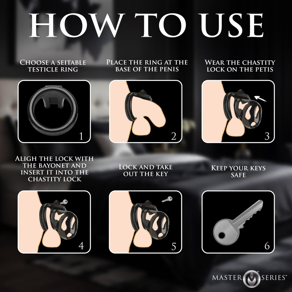 Master Series Hard Stop Chastity Cage Black