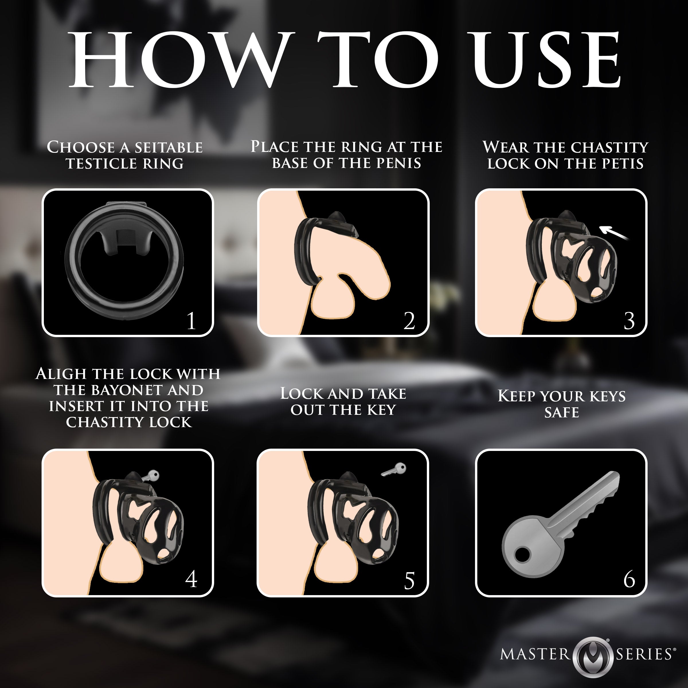 Master Series Hard Stop Chastity Cage Black