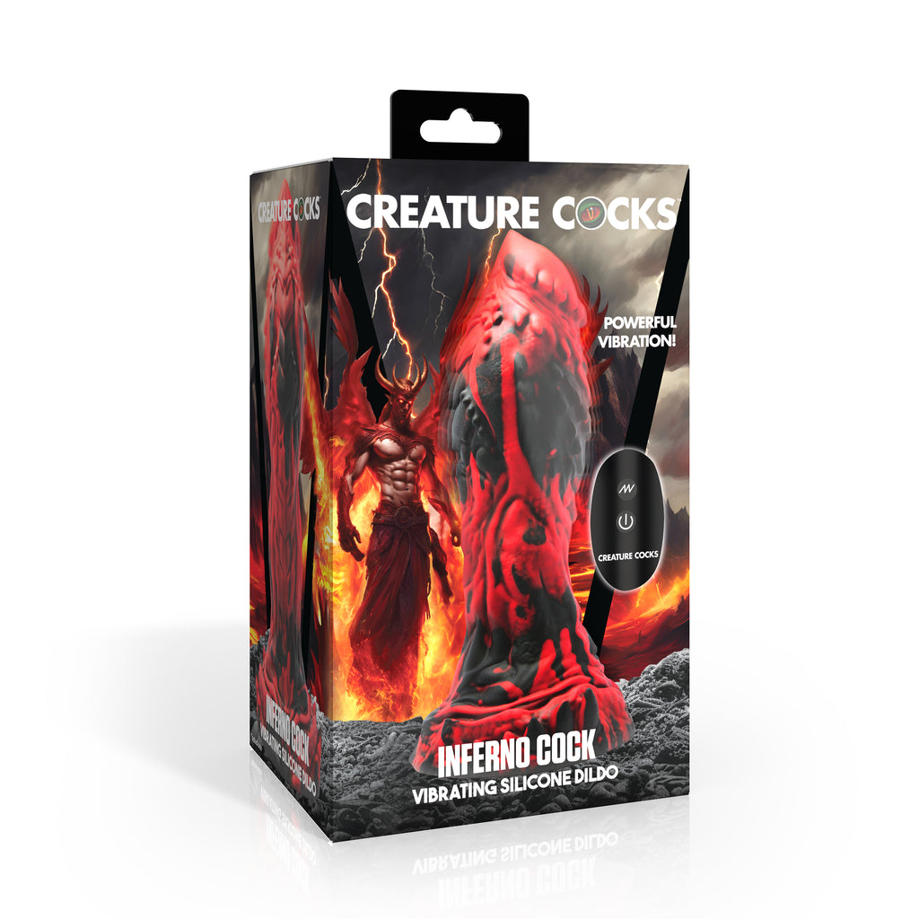 Creature Cocks Inferno Cock Vibrating Silicone Dildo Red