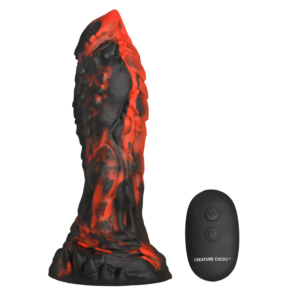 Creature Cocks Inferno Cock Vibrating Silicone Dildo Red