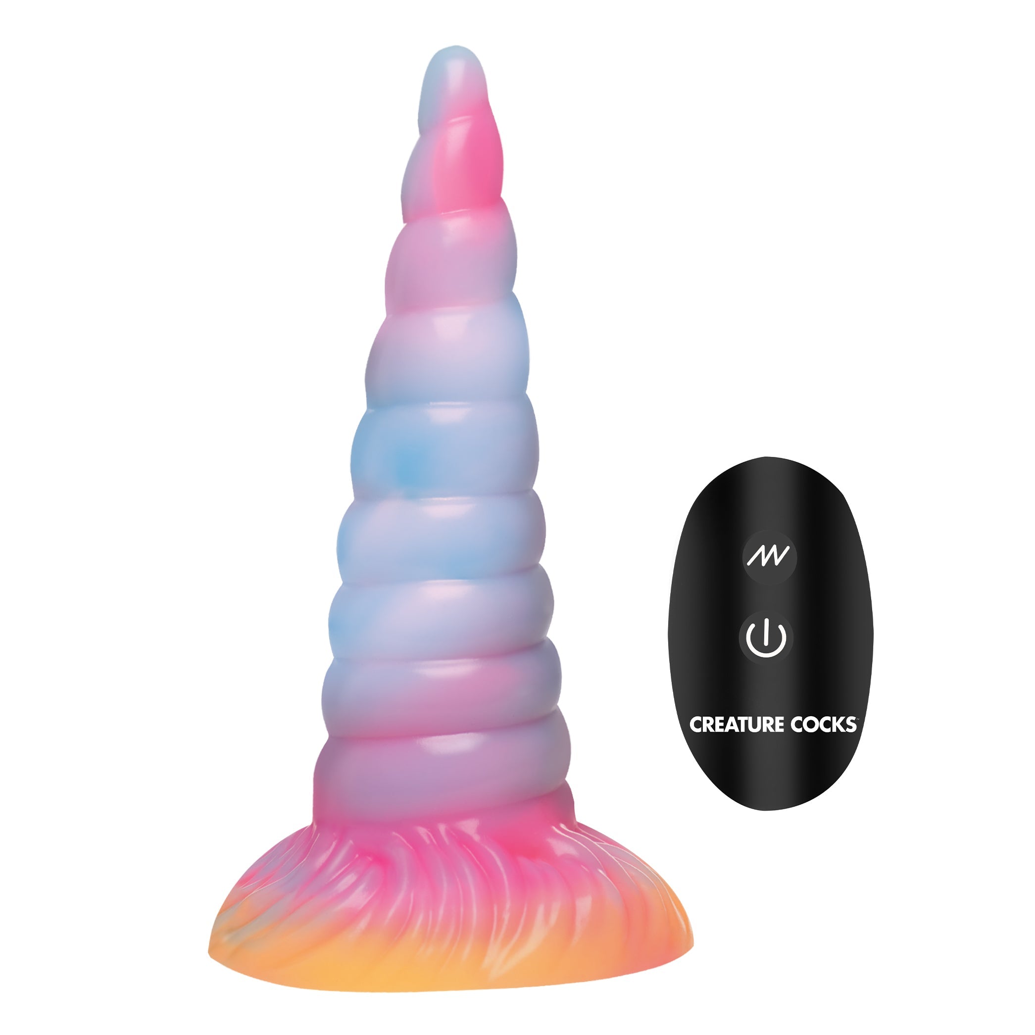 Creature Cocks Unicorn Glow-in-the-Dark Vibrating Silicone Dildo Multi