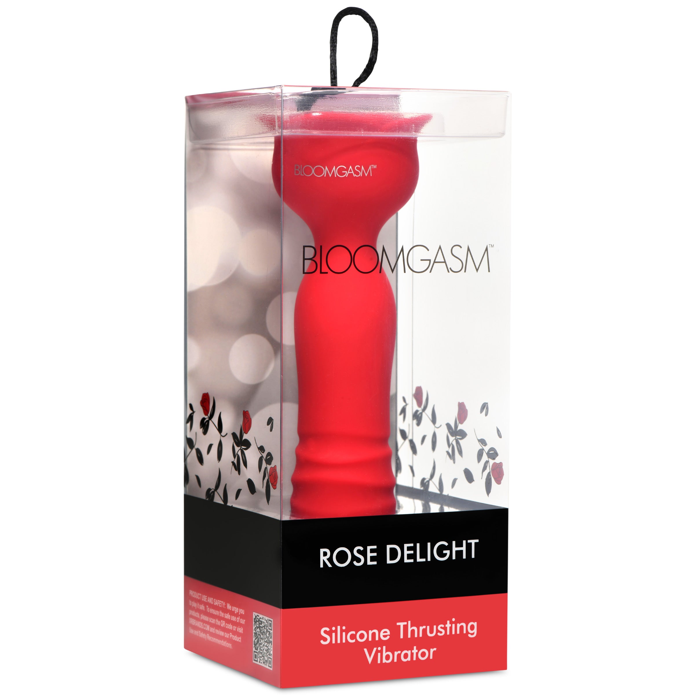 Bloomgasm Rose Delight Silicone Thrusting Vibrator Red