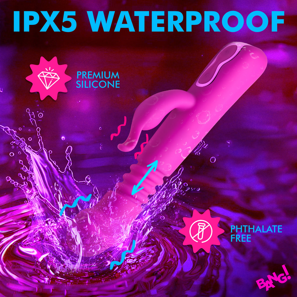 Bang! Thrusting Silicone Rabbit Vibrator Purple