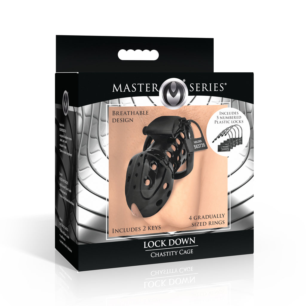 Master Series Lock Down Chastity Cage Black