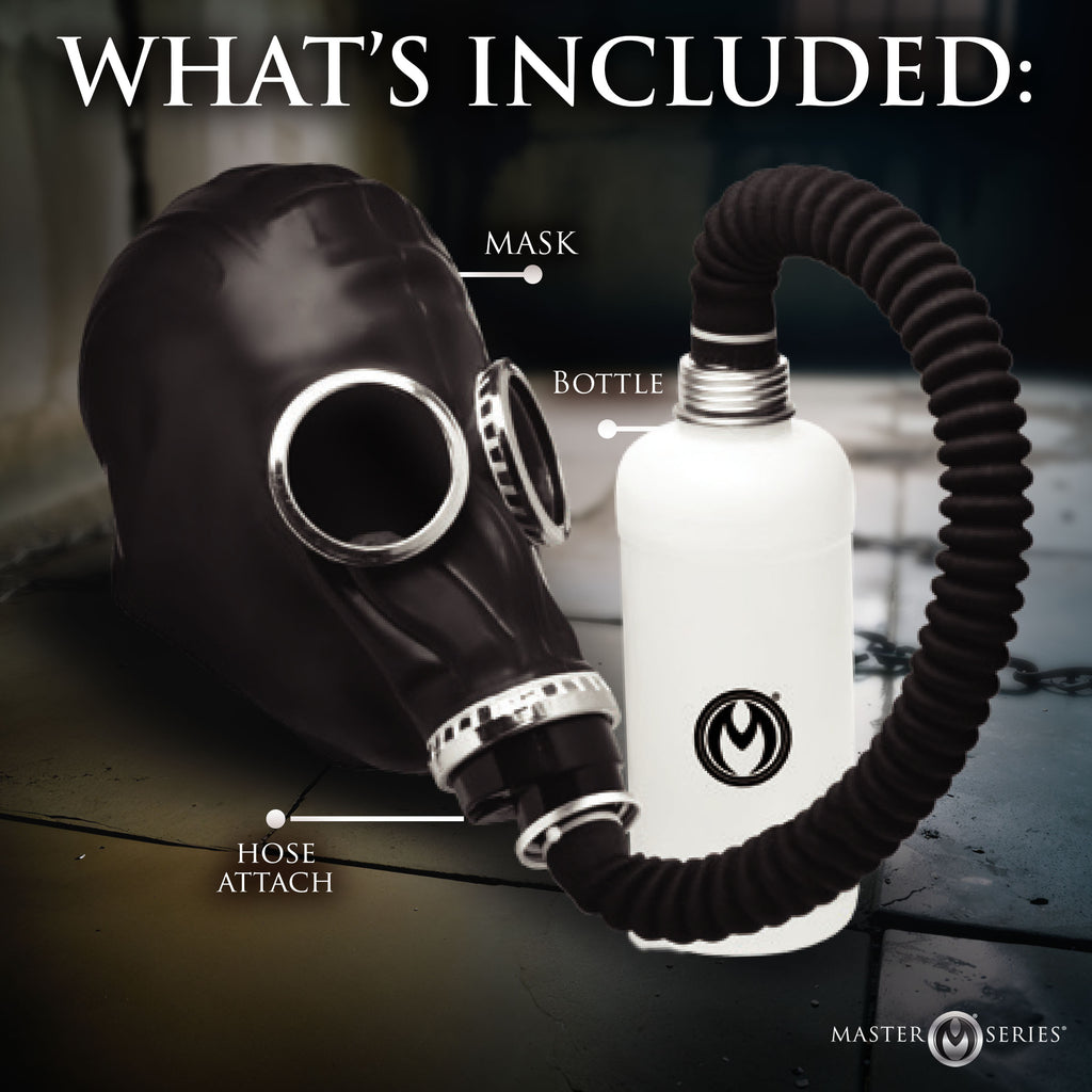 Master Series Dark Inhaler Gas Mask with Bottle Black