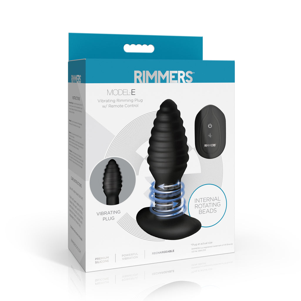 Rimmers Model-E Vibrating Rimming Plug with Remote Black