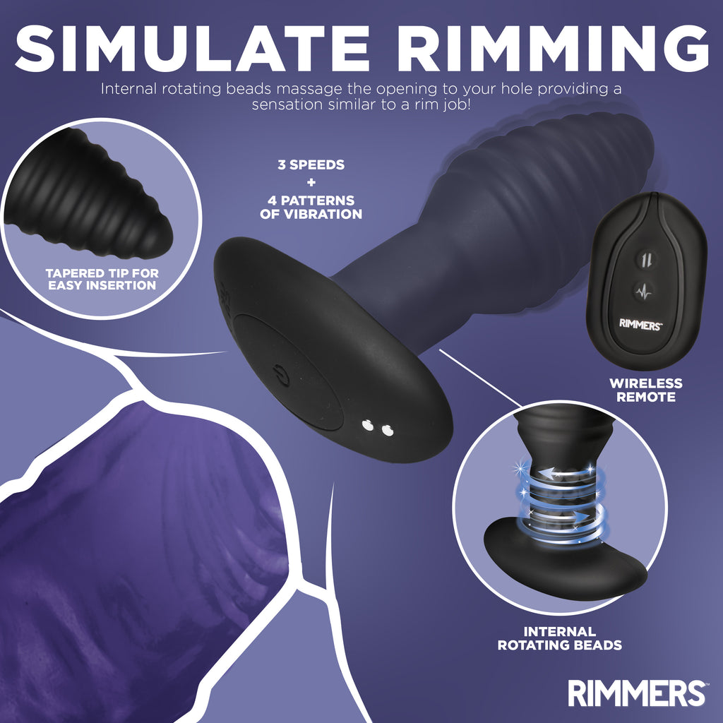 Rimmers Model-E Vibrating Rimming Plug with Remote Black