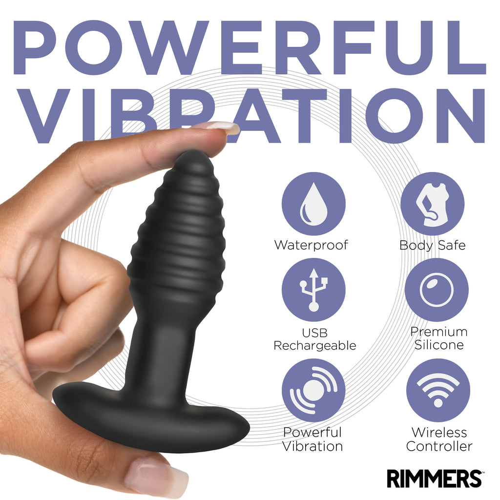 Rimmers Model-E Vibrating Rimming Plug with Remote Black