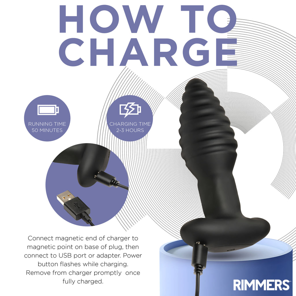 Rimmers Model-E Vibrating Rimming Plug with Remote Black
