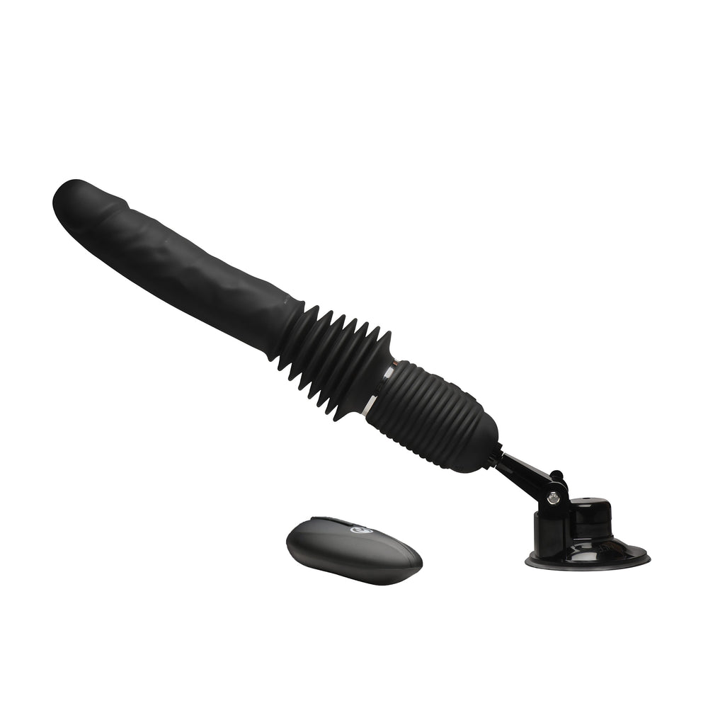 Master Series Ultimate Power Pounder Vibrating & Thrusting Silicone Dildo w/ Remote Black