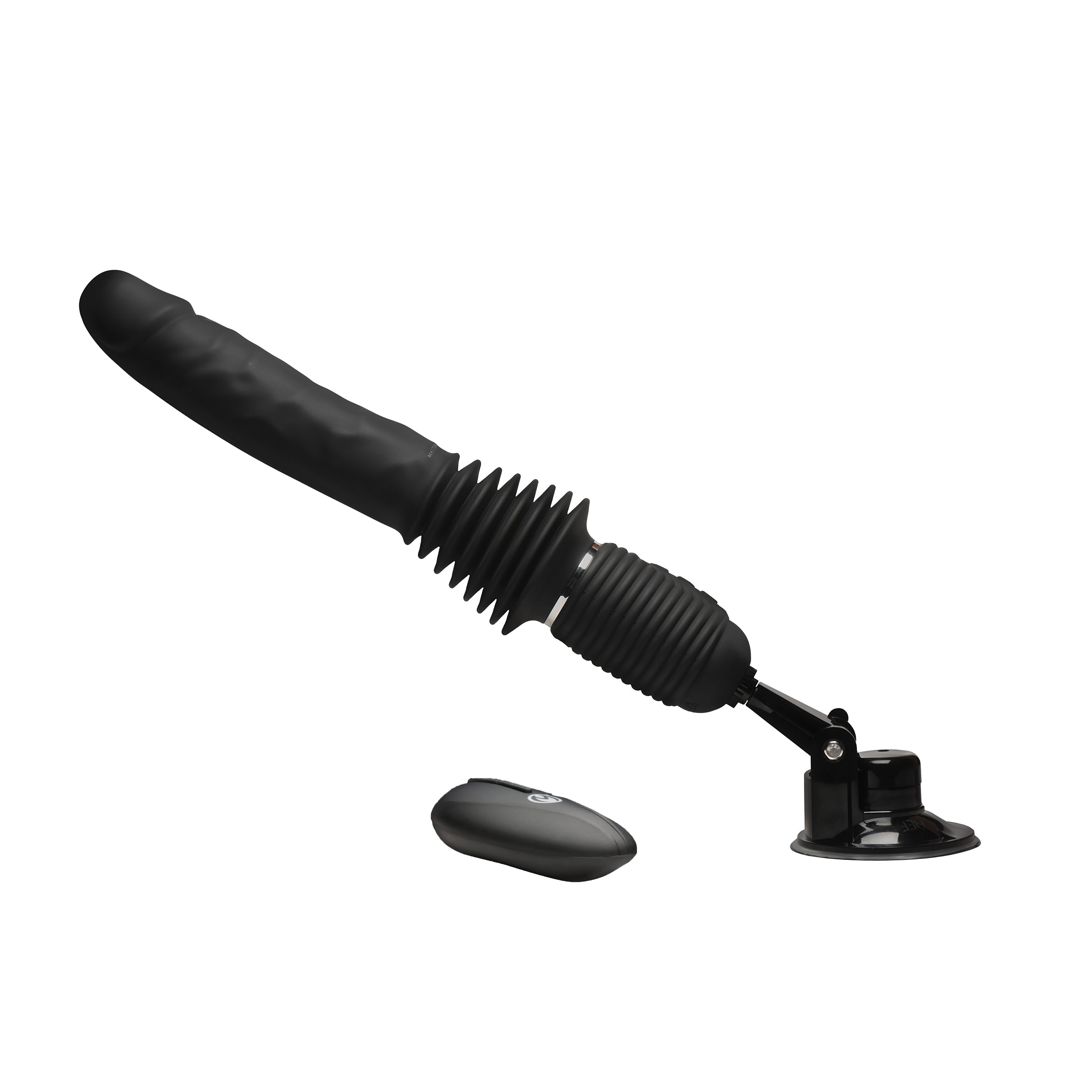 Master Series Ultimate Power Pounder Vibrating & Thrusting Silicone Dildo w/ Remote Black