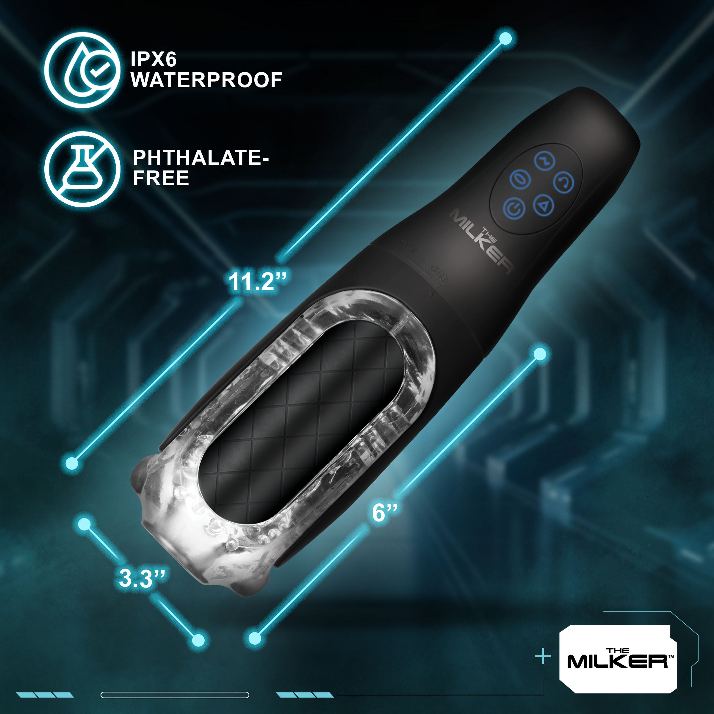 The Milker Pleasure Grip Sucking & Vibrating Masturbator Black