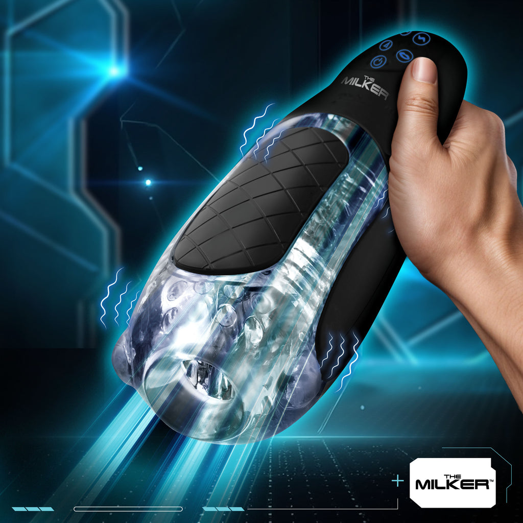 The Milker Pleasure Grip Sucking & Vibrating Masturbator Black