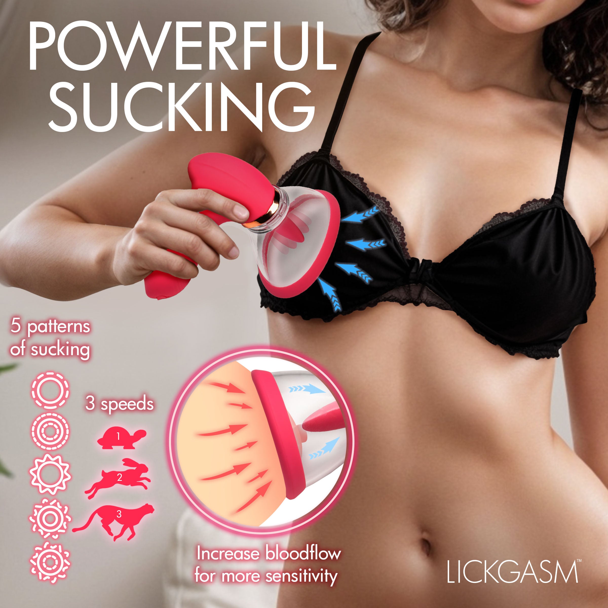 Lickgasm Plump Pleasure Licking & Sucking Clitoral Stimulator Pink