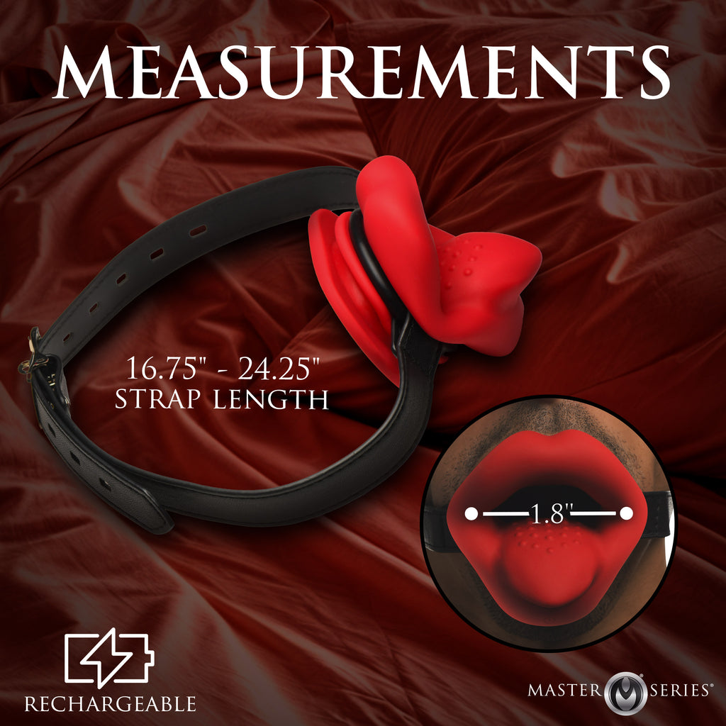 Master Series Vibrating Sissy Mouth Gag Red