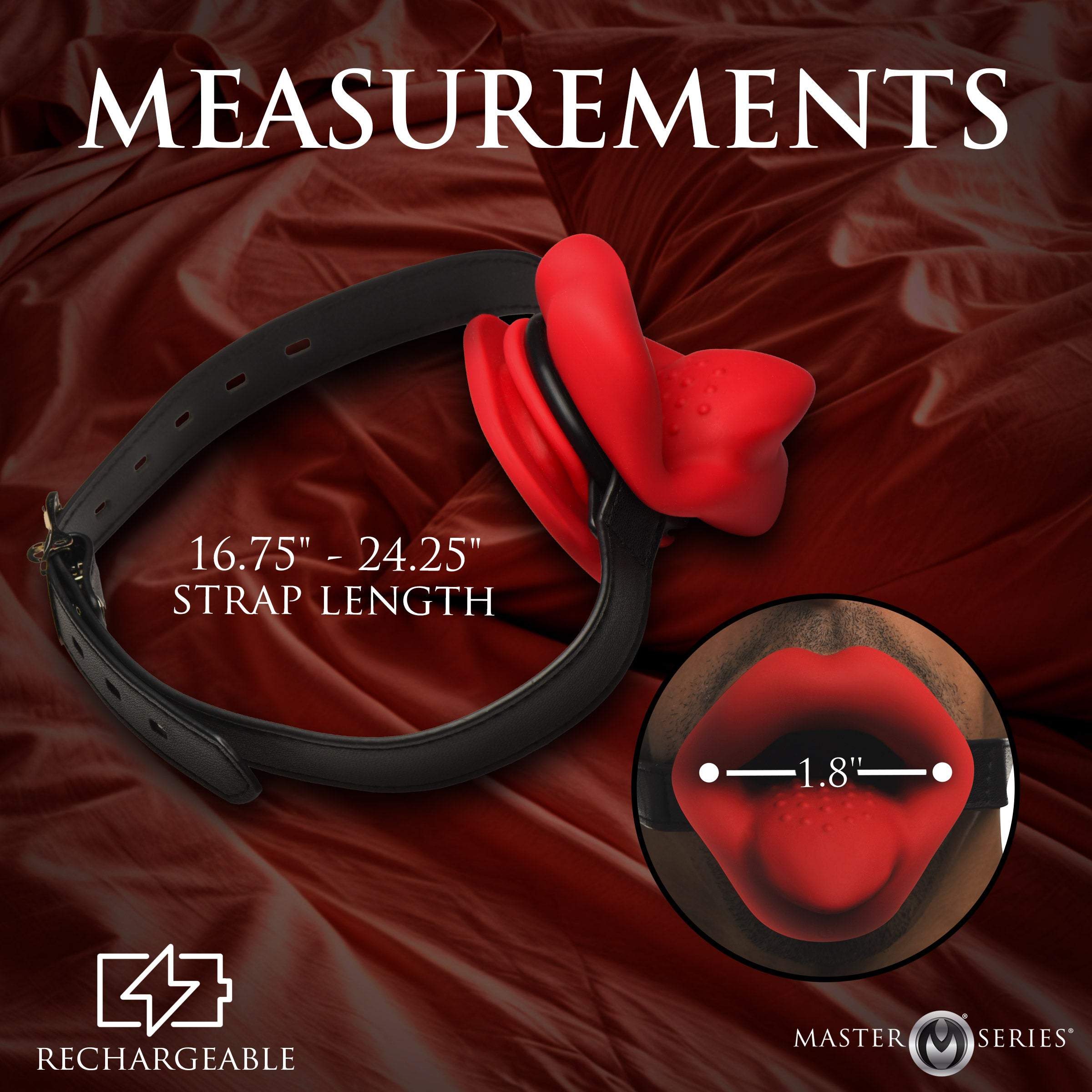 Master Series Vibrating Sissy Mouth Gag Red
