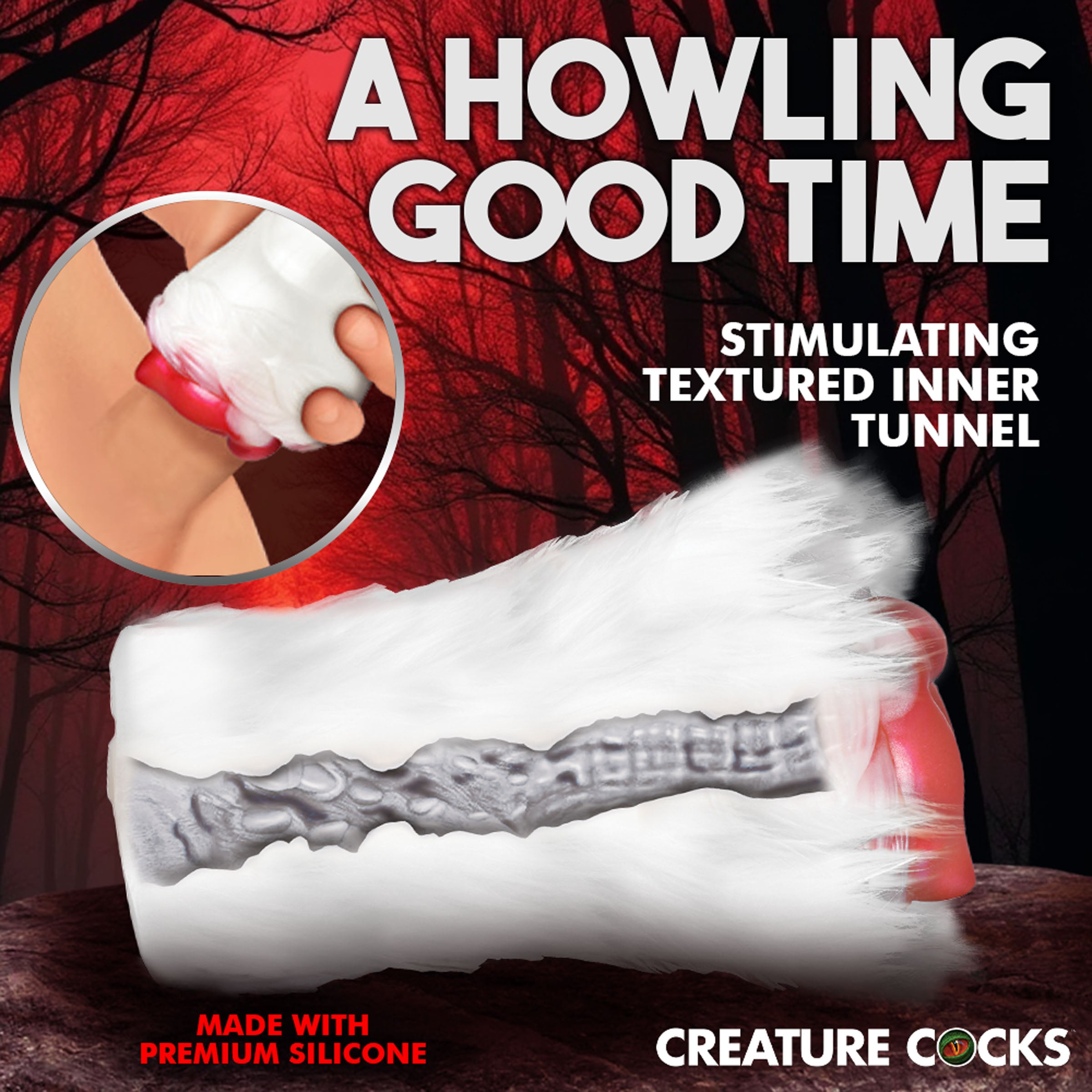 Creature Cocks Snow She-Wolf Silicone Stroker Multi