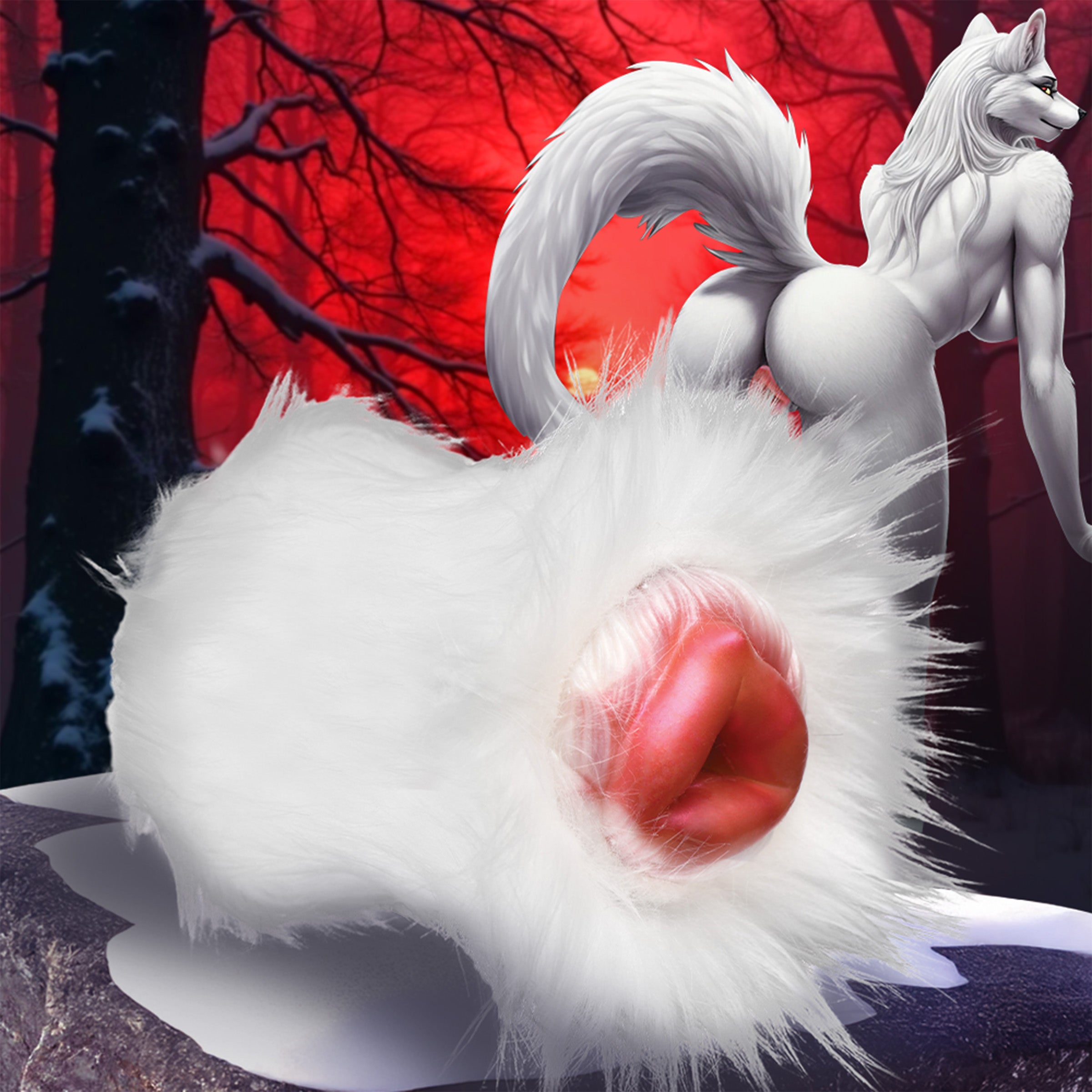 Creature Cocks Snow She-Wolf Silicone Stroker Multi