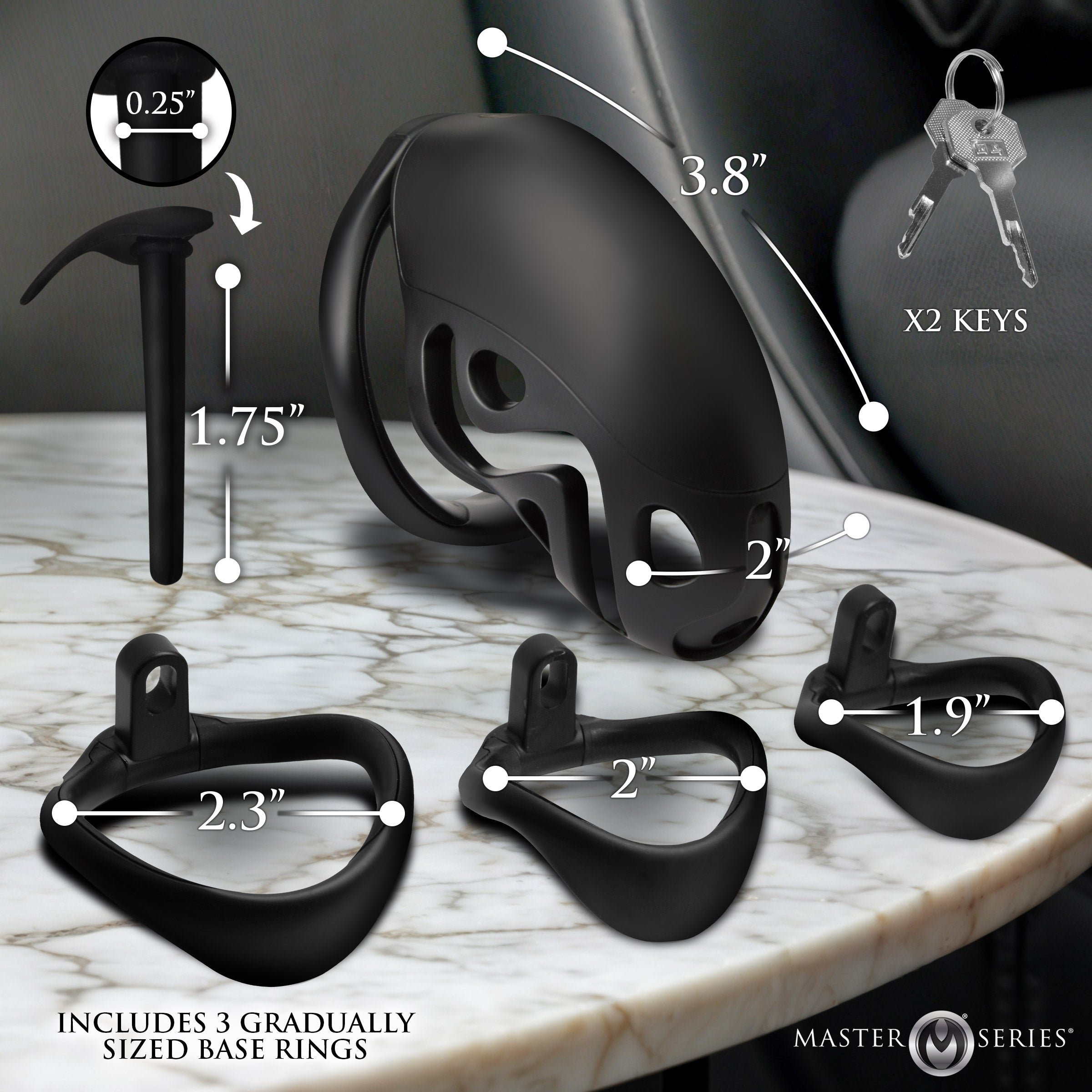 Master Series Captor Chastity Cage Black