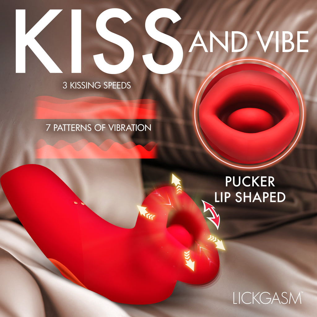 Lickgasm Plump Kiss Sucking and Vibrating Clitoral Stimulator Red