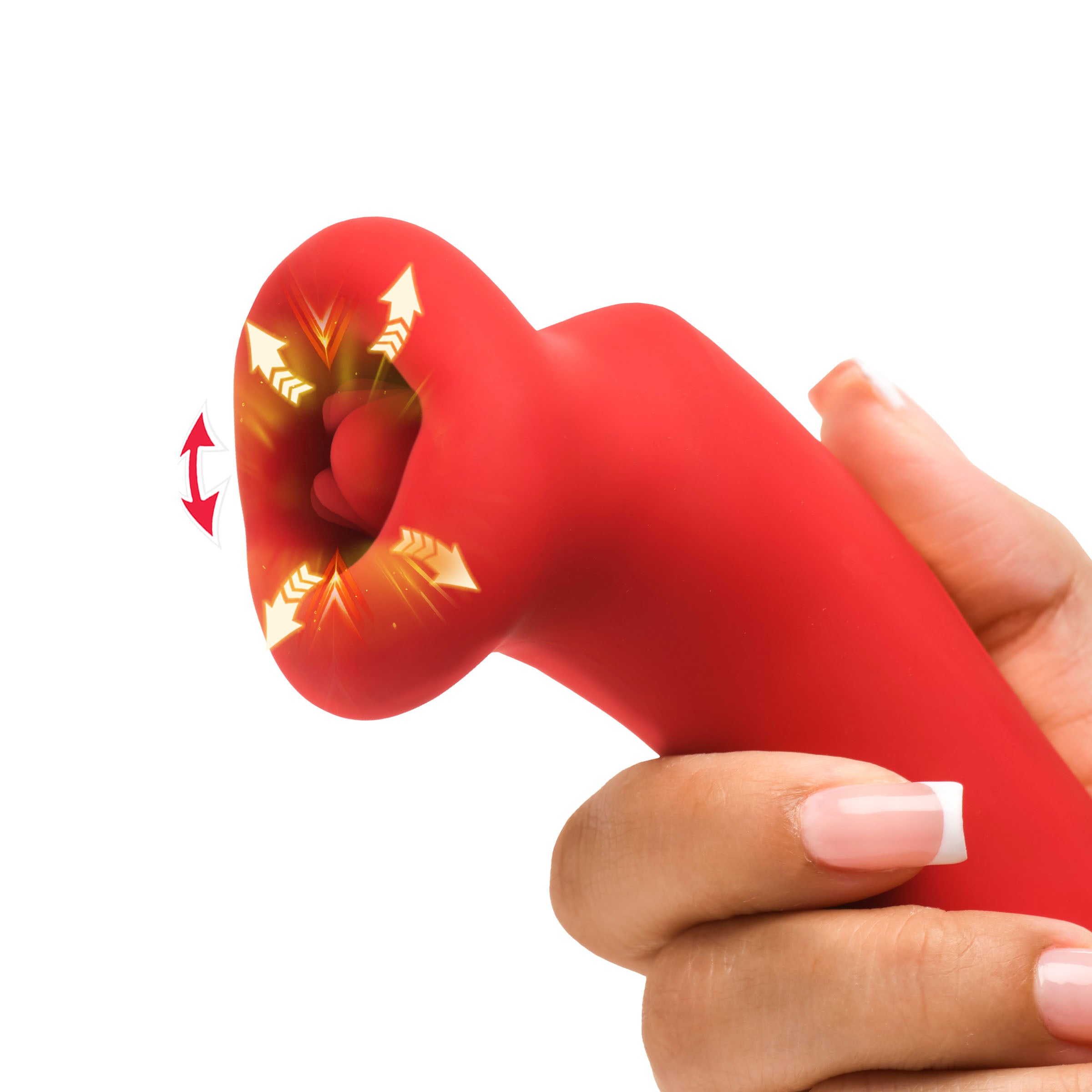 Lickgasm Plump Kiss Sucking and Vibrating Clitoral Stimulator Red