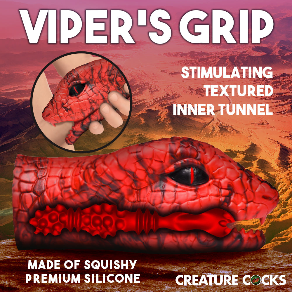 Creature Cocks Serpentine Stroker Silicone Masturbator - Red Red