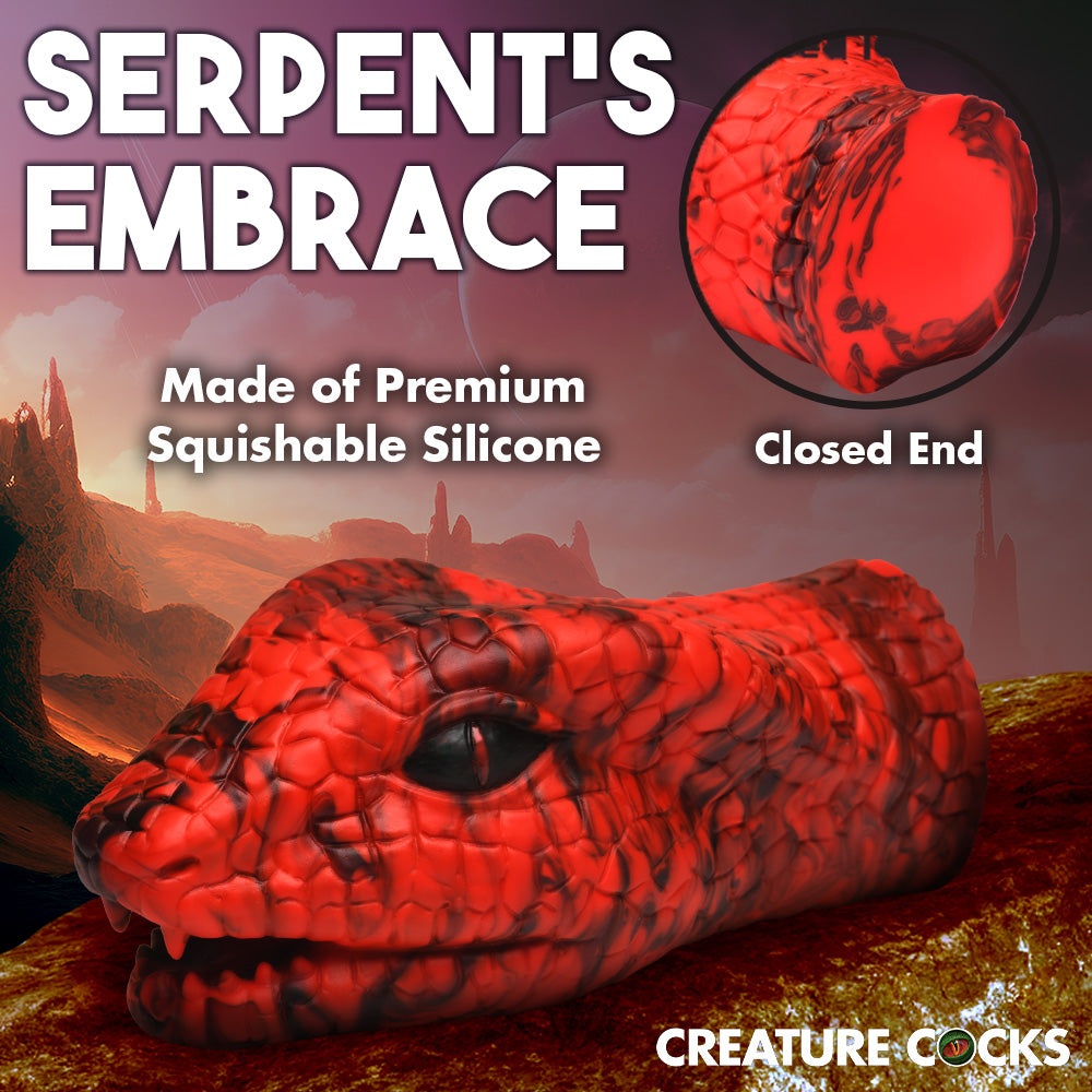 Creature Cocks Serpentine Stroker Silicone Masturbator - Red Red