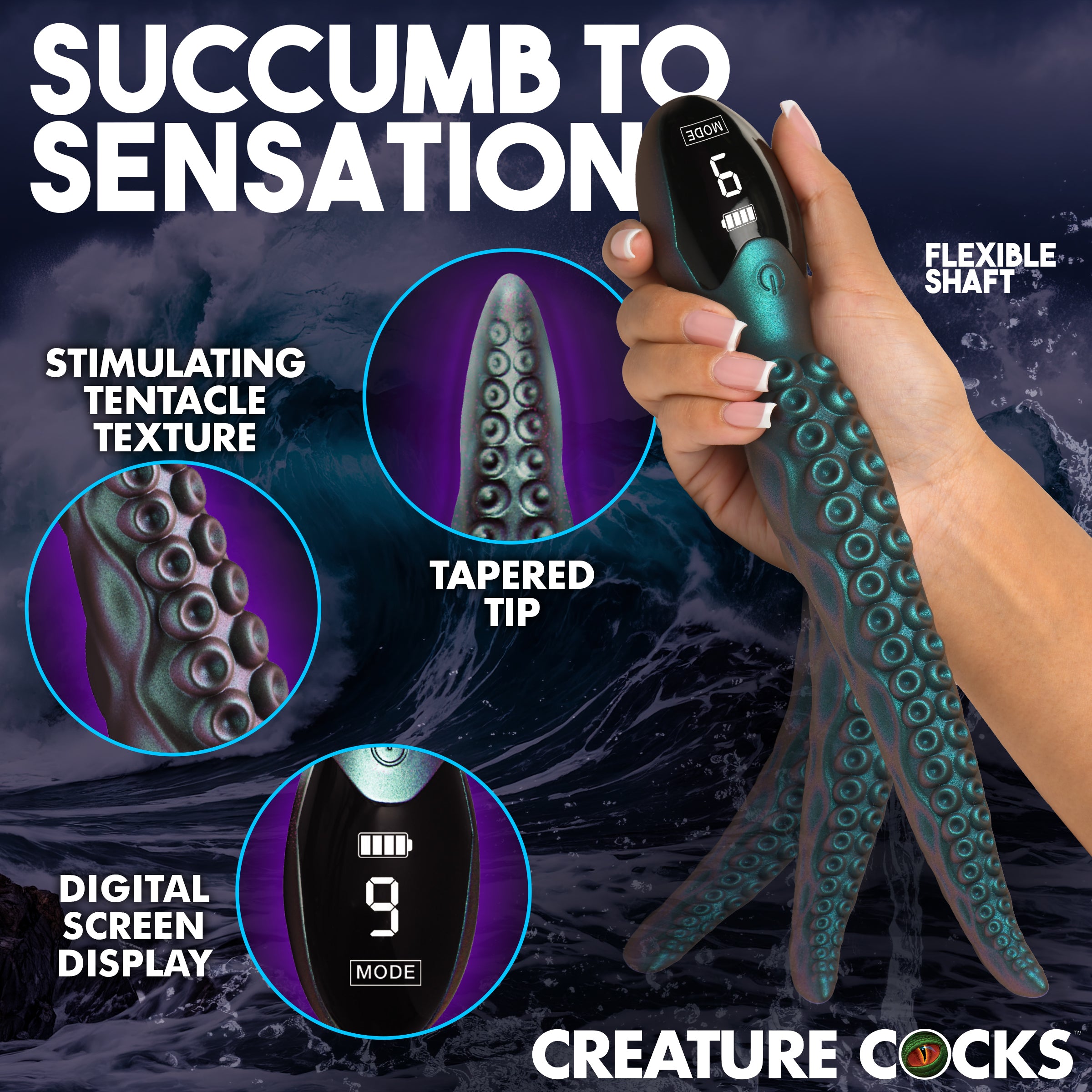 Creature Cocks Tentavibe Silicone Vibrator Blue